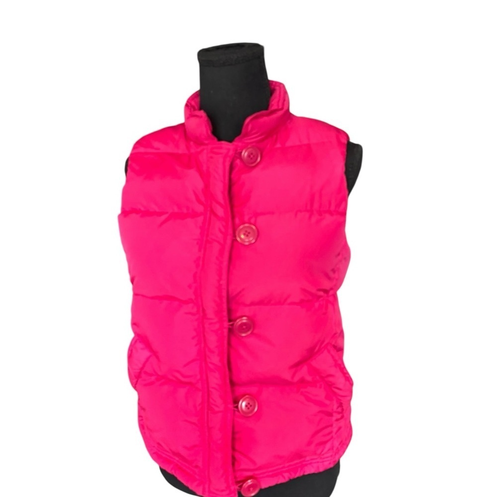 J.Crew Pink Puffer Vest Small | Preppy Quilted Down Button Front